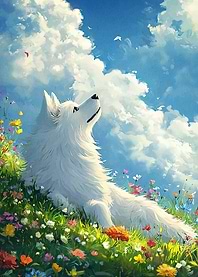 Dog Flower Field