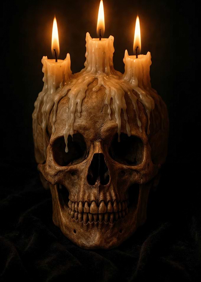 Skull with Candles Halloween