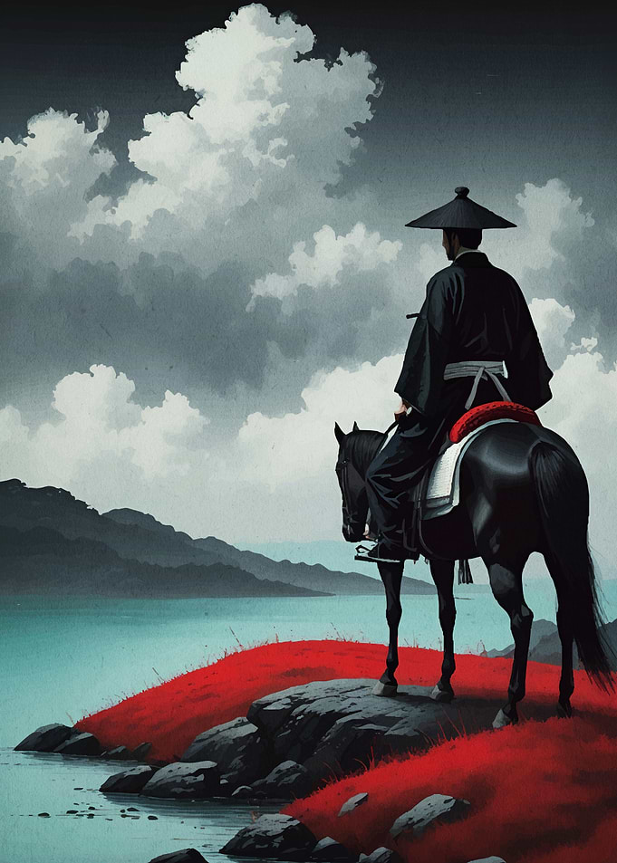 Samurai Horseback Lake