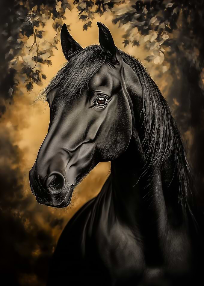 Elegant Black Horse Portrait