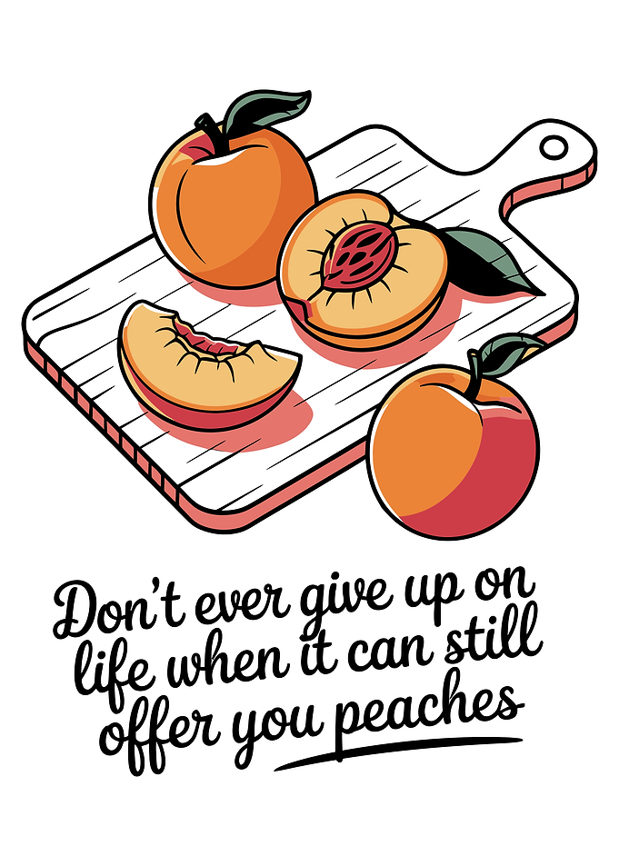 Peaches on a Cutting Board