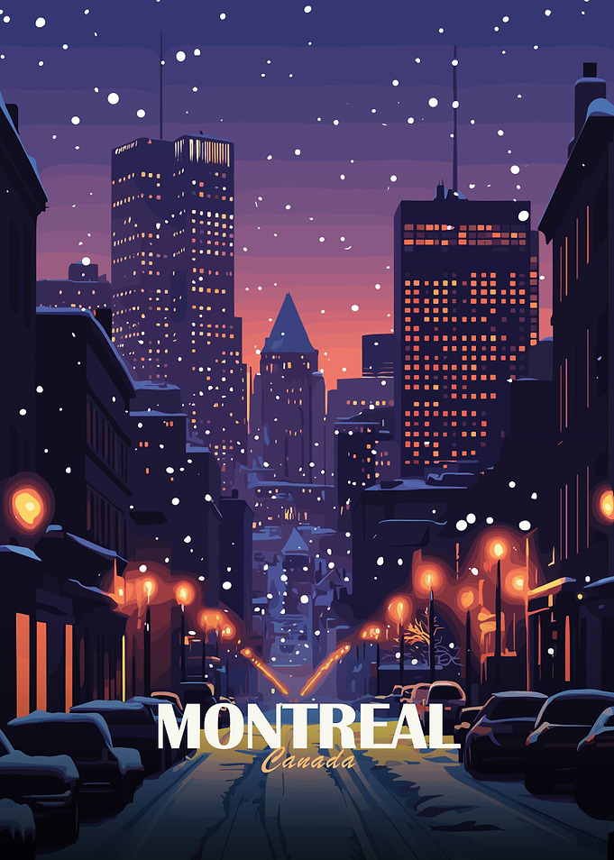 Montreal Canada Winter Cityscape