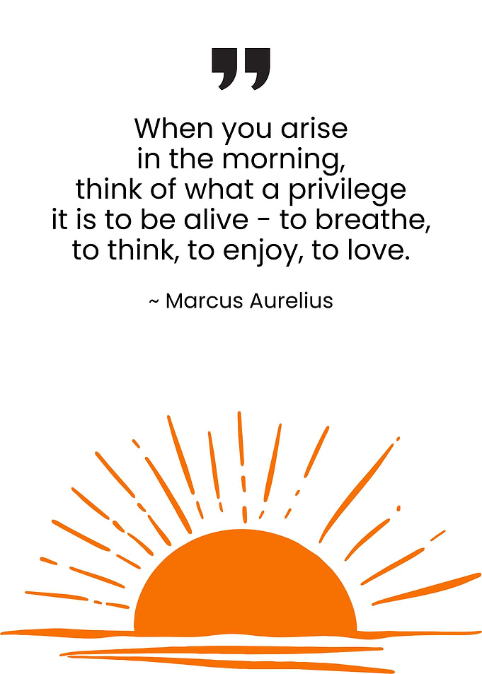 Marcus Aurelius Quote with Sunrise