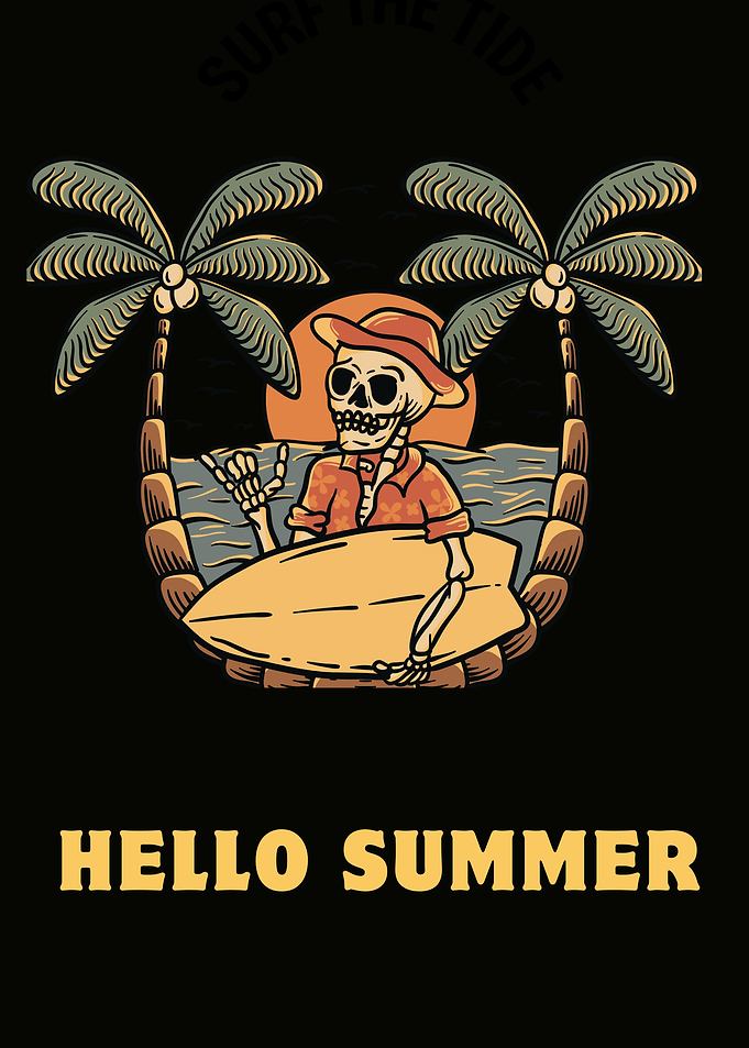 Summer Skeleton Surfer