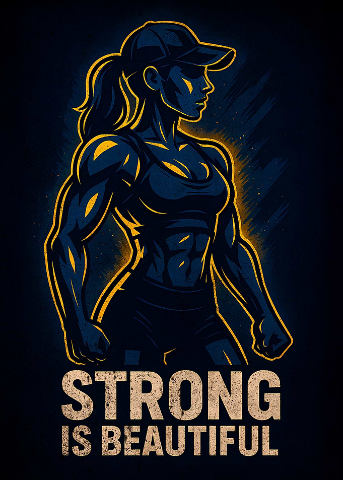 Strong is Beautiful Fitness Illustration