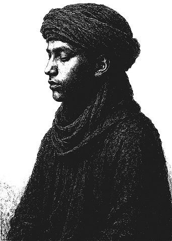 Monochrome Portrait of a Man with Turban