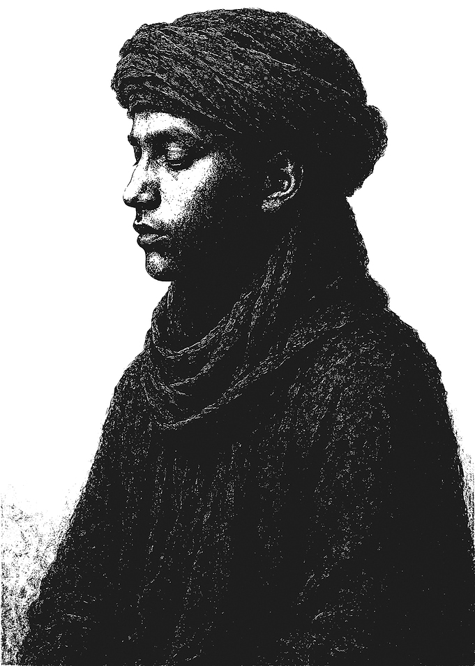 Monochrome Portrait of a Man with Turban