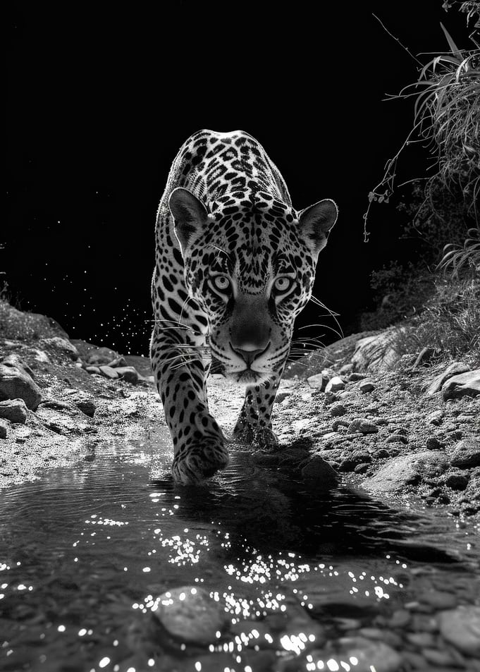 Jaguar in Black and White