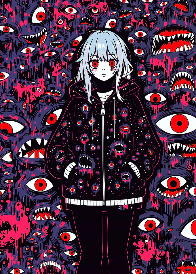 Anime Girl Monster Eyes