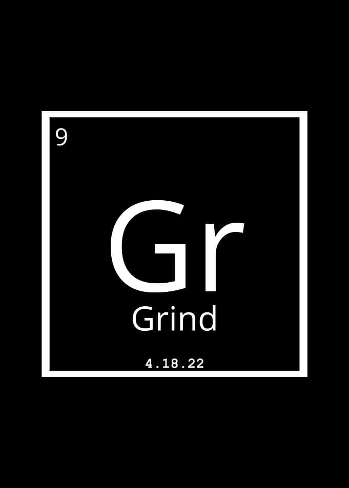 Grind Periodic Table Element Black White