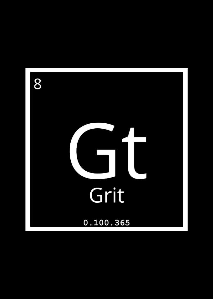 Grit Periodic Table Element Black White