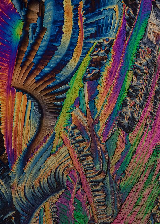 Colorful Abstract Microscopic Crystal Formation