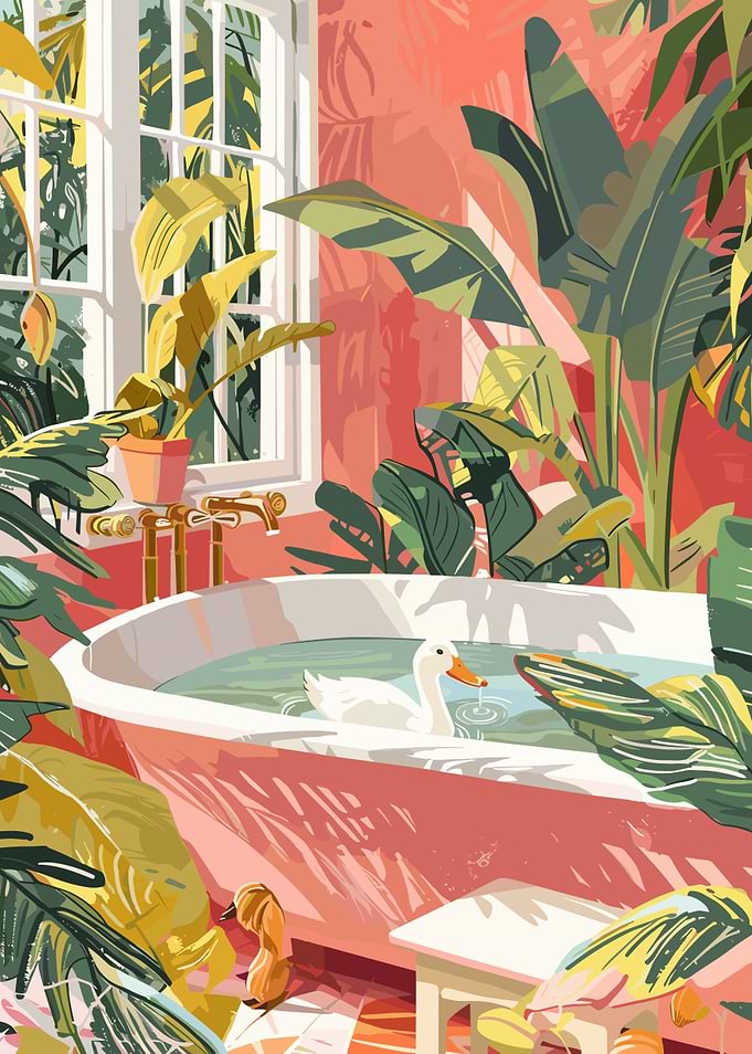 Tropical Bathroom with Duck