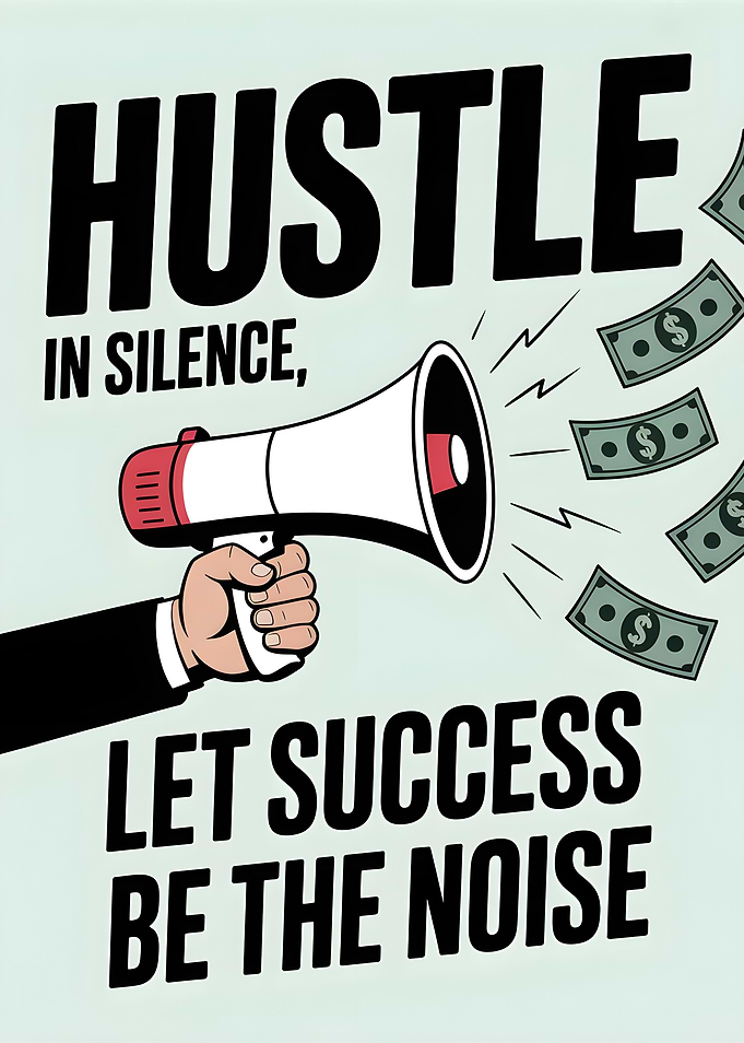 Hustle in Silence Motivational Poster