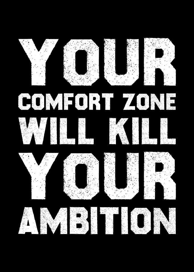 Comfort Zone vs Ambition Motivational Wall Art for Growth & Drive