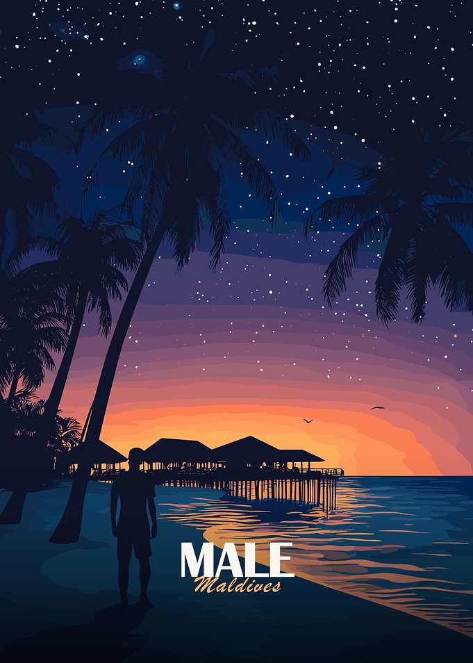 Male, Maldives at Night