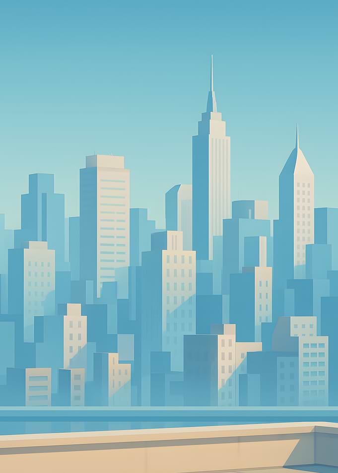 Cityscape in Blue Hues
