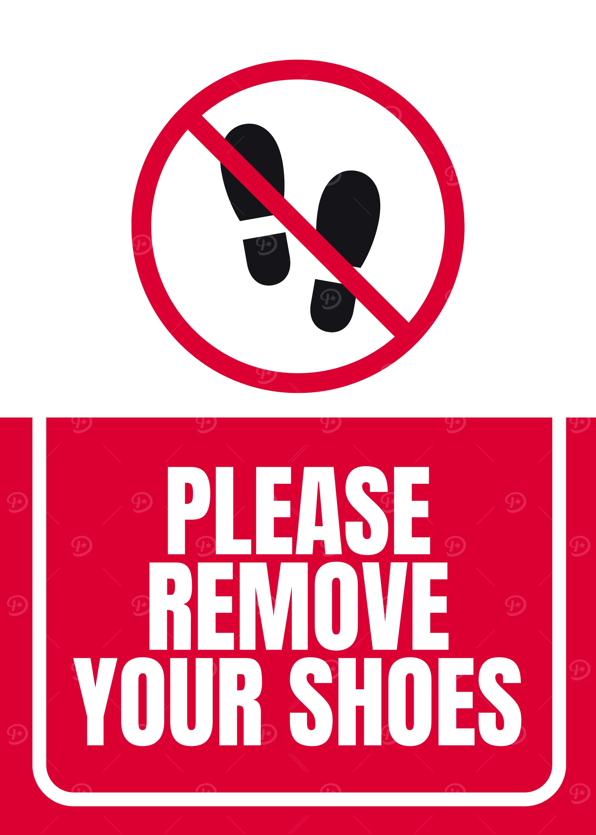 Please Remove Your Shoes Sign