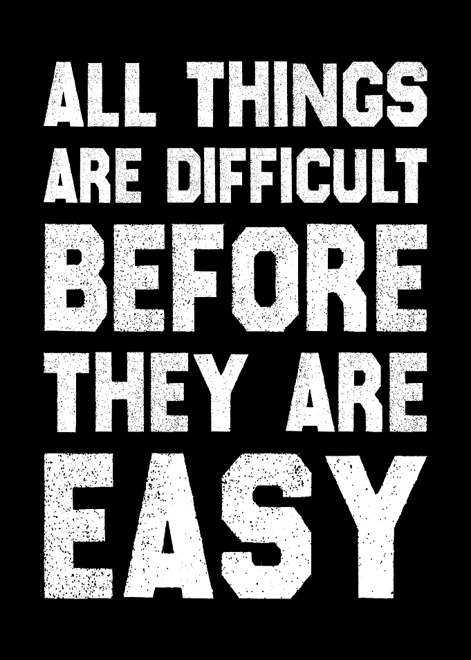 Motivational Wall Art for Office All Things Are Difficult Before Easy