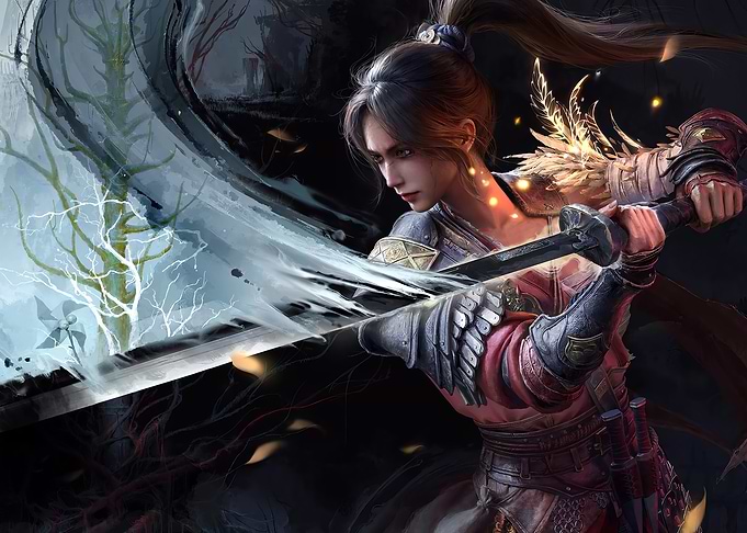 Female Warrior with Katana