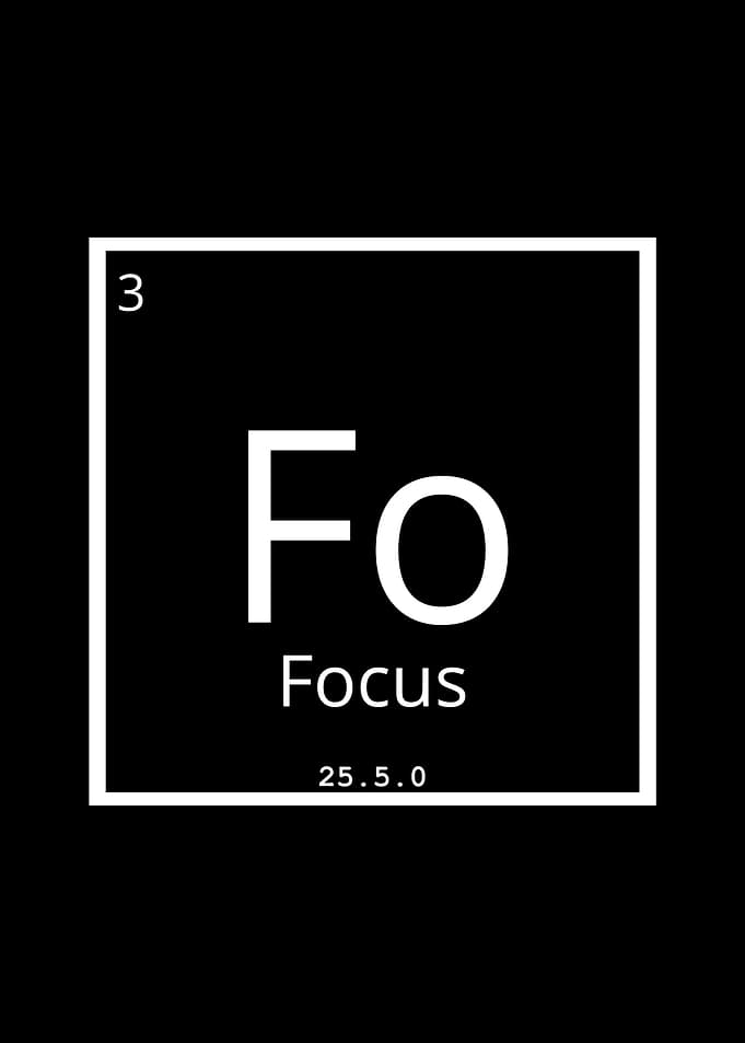 Focus Periodic Table Element Black White