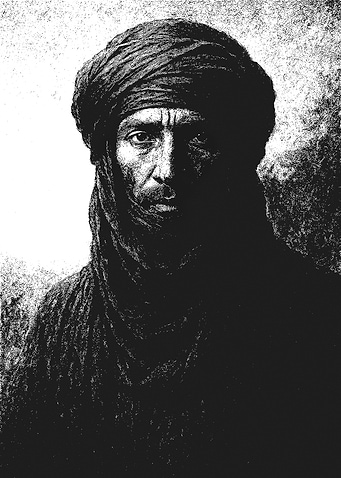 Monochrome Portrait of a Man with Turban