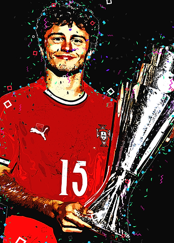 Joao Neves Trophy Celebration Art