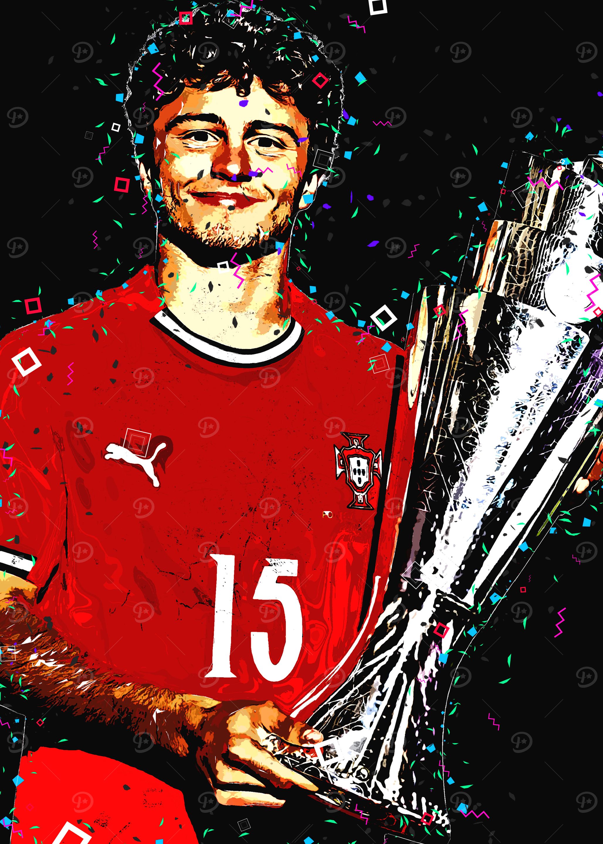 Joao Neves Trophy Celebration Art
