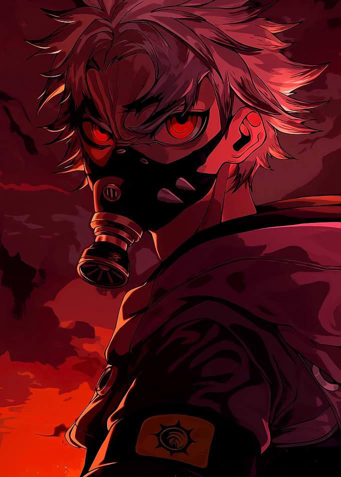 Anime Character with Gas Mask