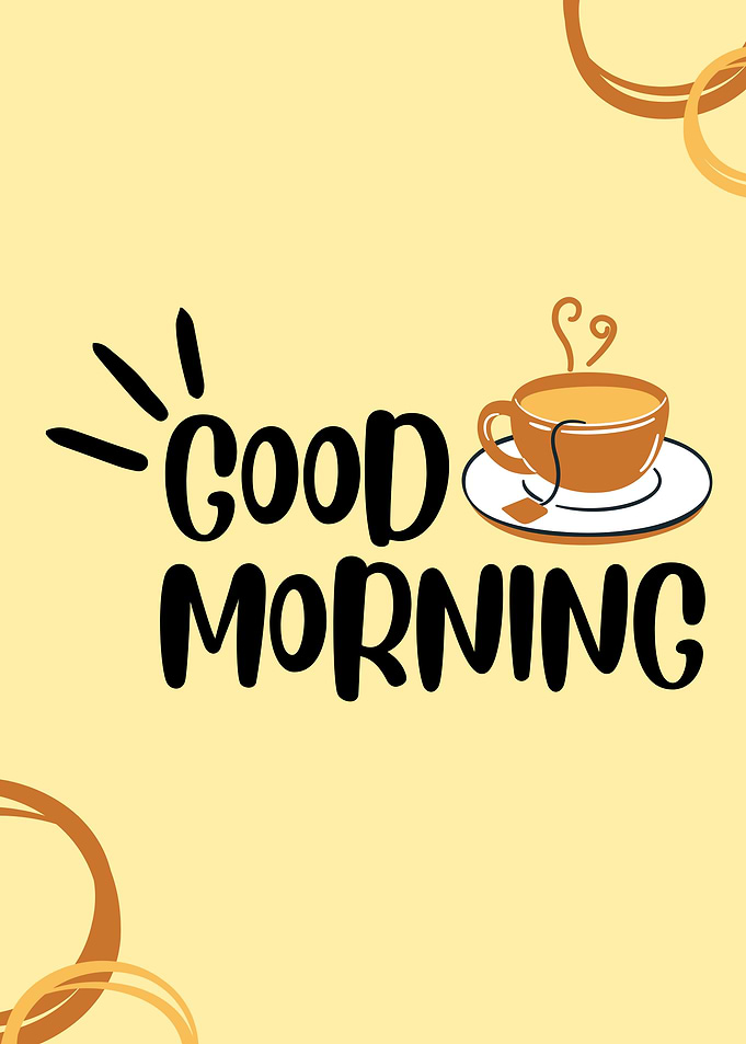 Good Morning Tea Cup Illustration
