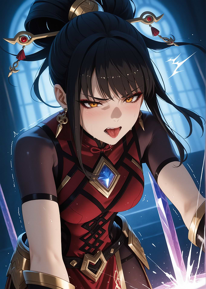 Anime Girl Warrior with Sword