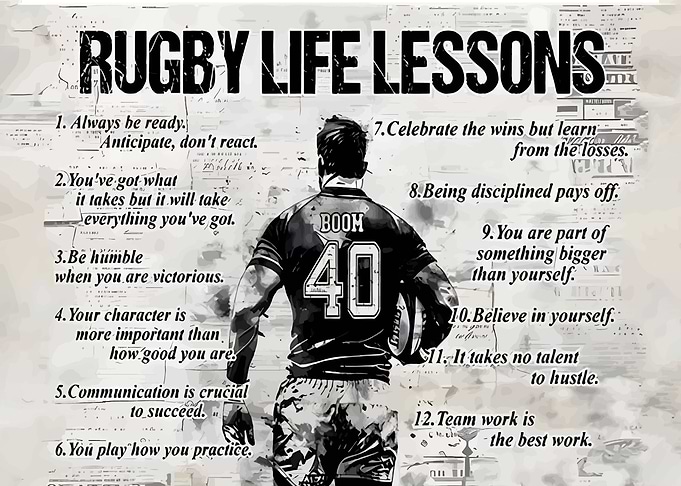 Rugby Life Lessons Motivational Poster