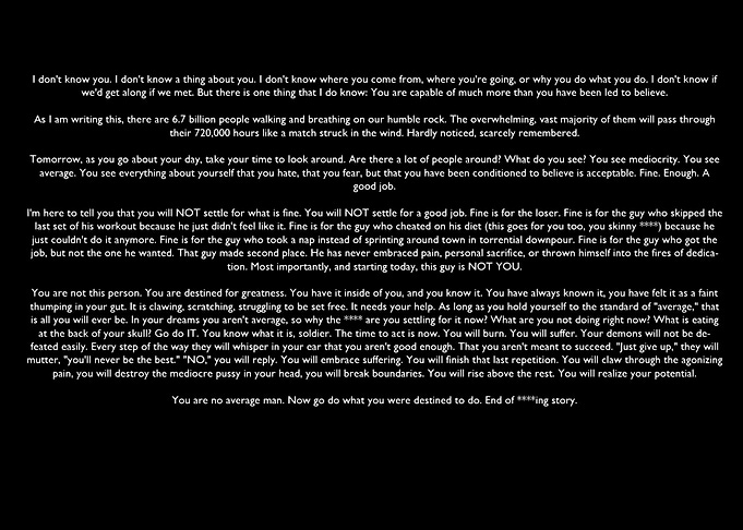 Motivational Text on Black Background