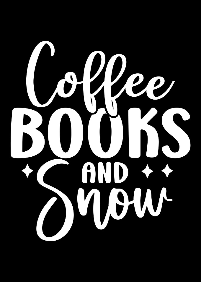 Coffee, Books, and Snow Text Art