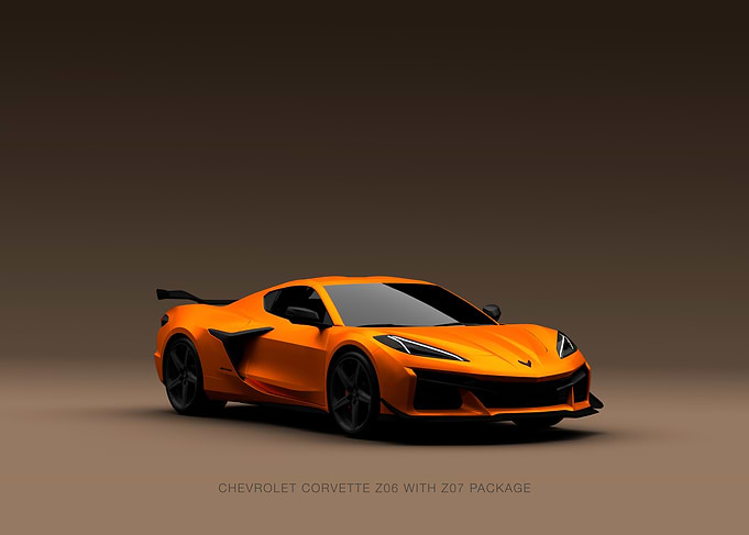 Orange Chevrolet Corvette Z06 with Z07