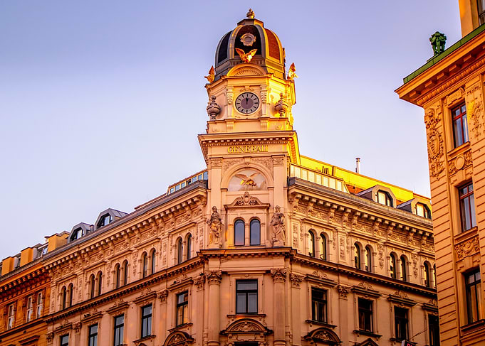 Ornate Building Facade with Clock Tower