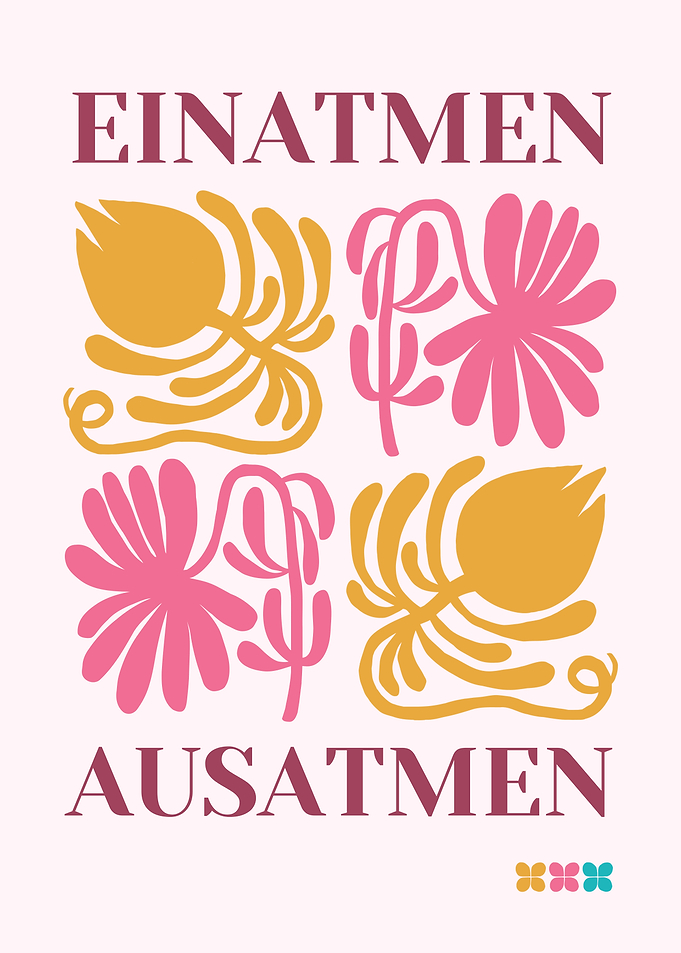 Einatmen Ausatmen Floral Art Print