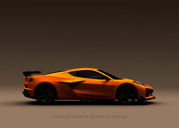 Orange Chevrolet Corvette Z06 with Z07