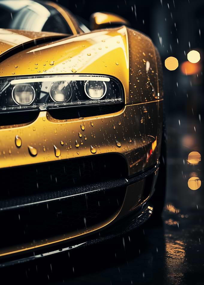 Bugatti Veyron in the Rain