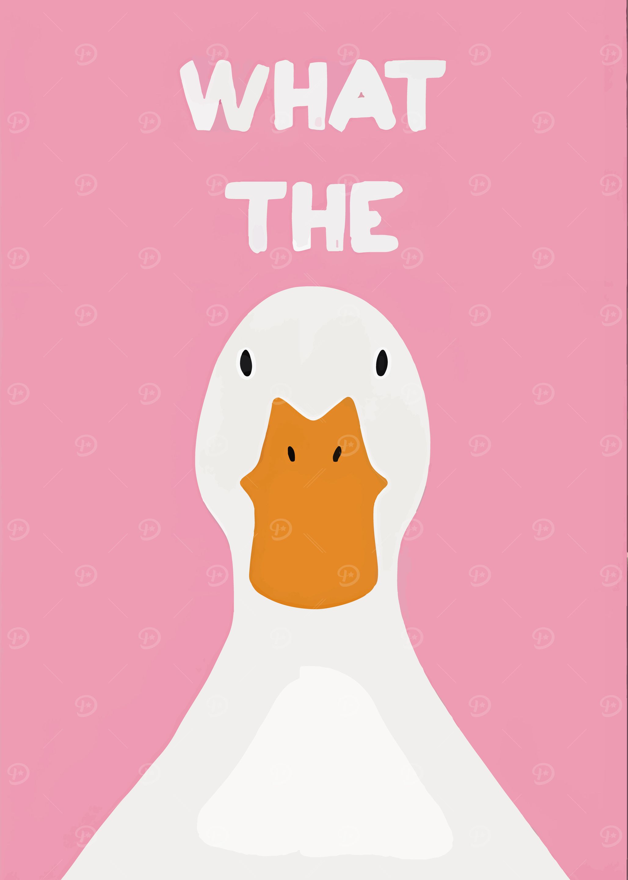 What the Duck Funny Pink Poster