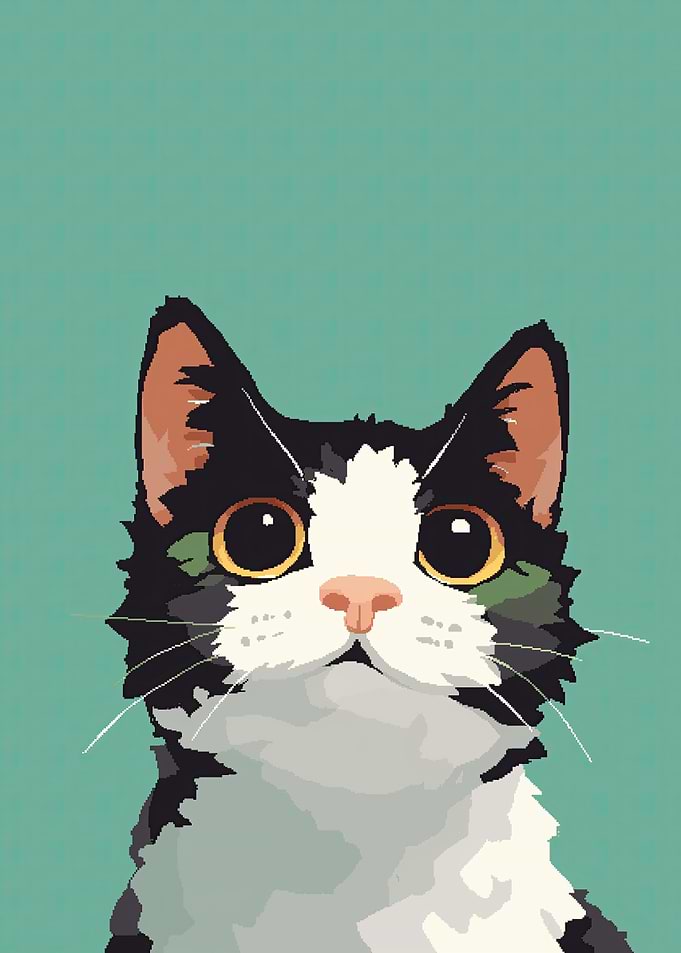 Cute Pixel Art House Cat