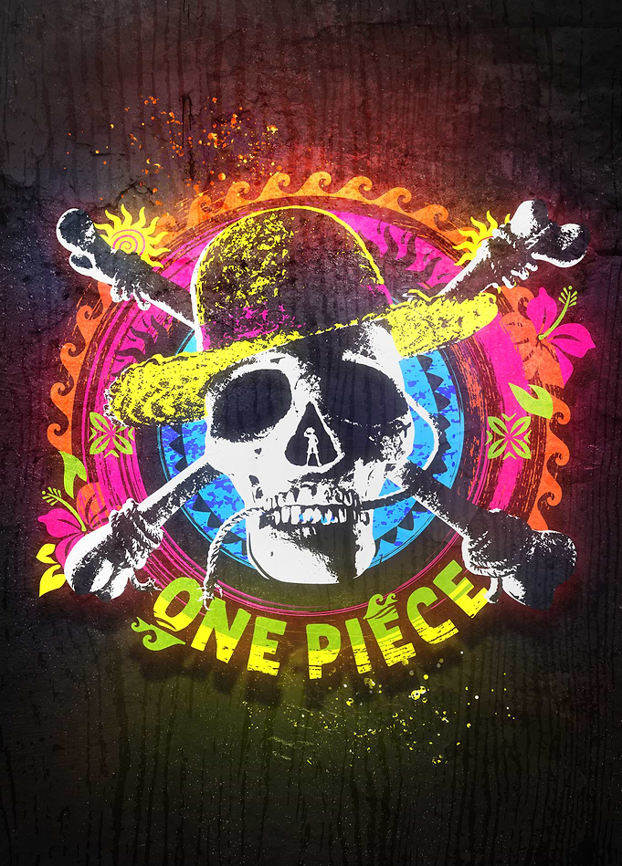 Luffy's Jolly Roger: Neon Pop