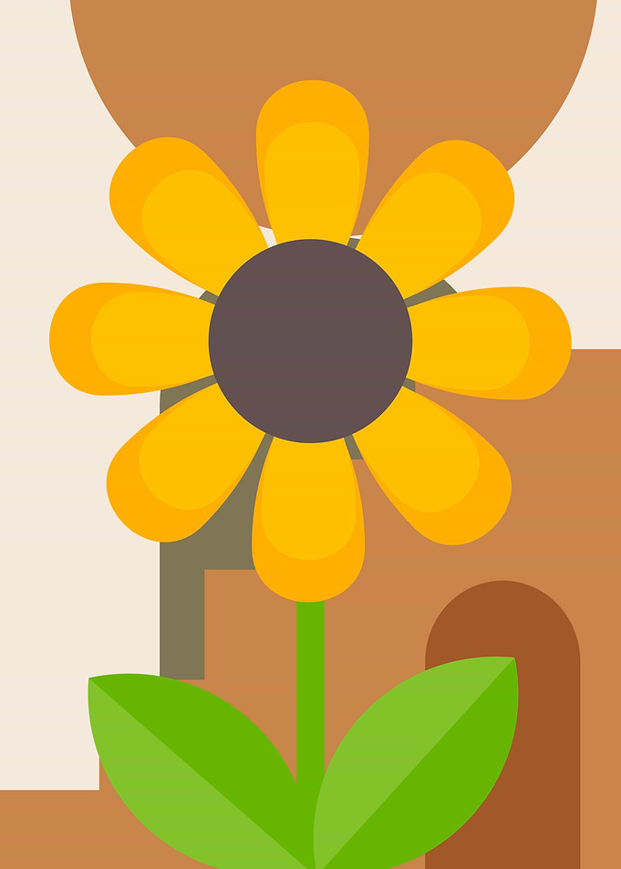 Abstract Sunflower Illustration