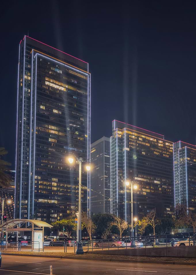San Francisco City Buildings at Night