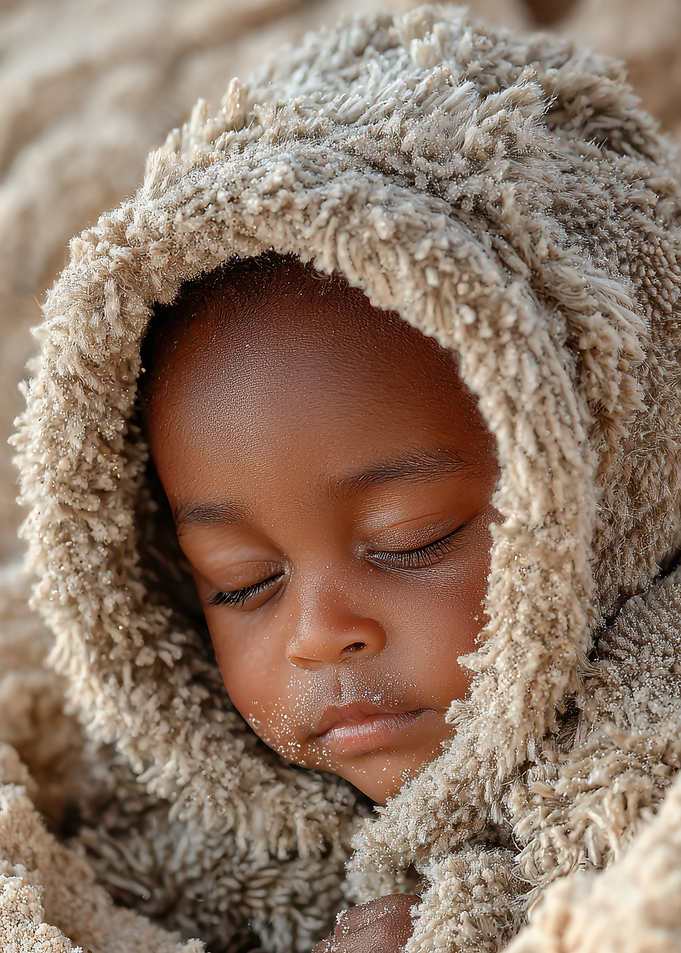 Sleeping Child in Hooded Towel