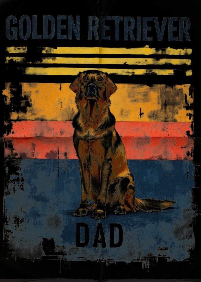 Golden Retriever Dad Art