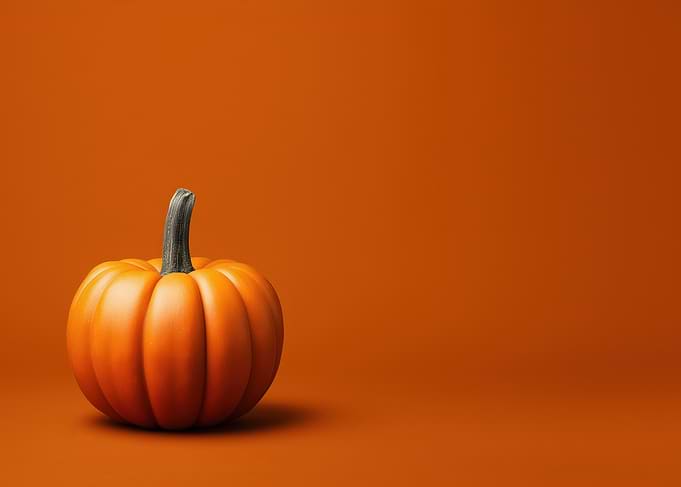 Orange Pumpkin on Orange Background