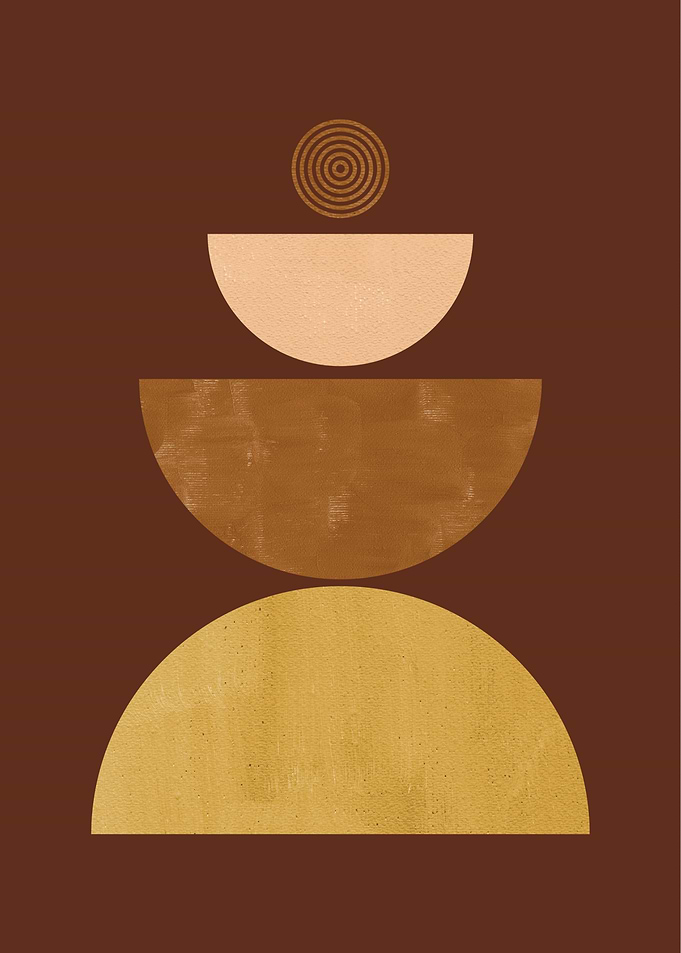 Abstract Geometric Shapes on Brown Background