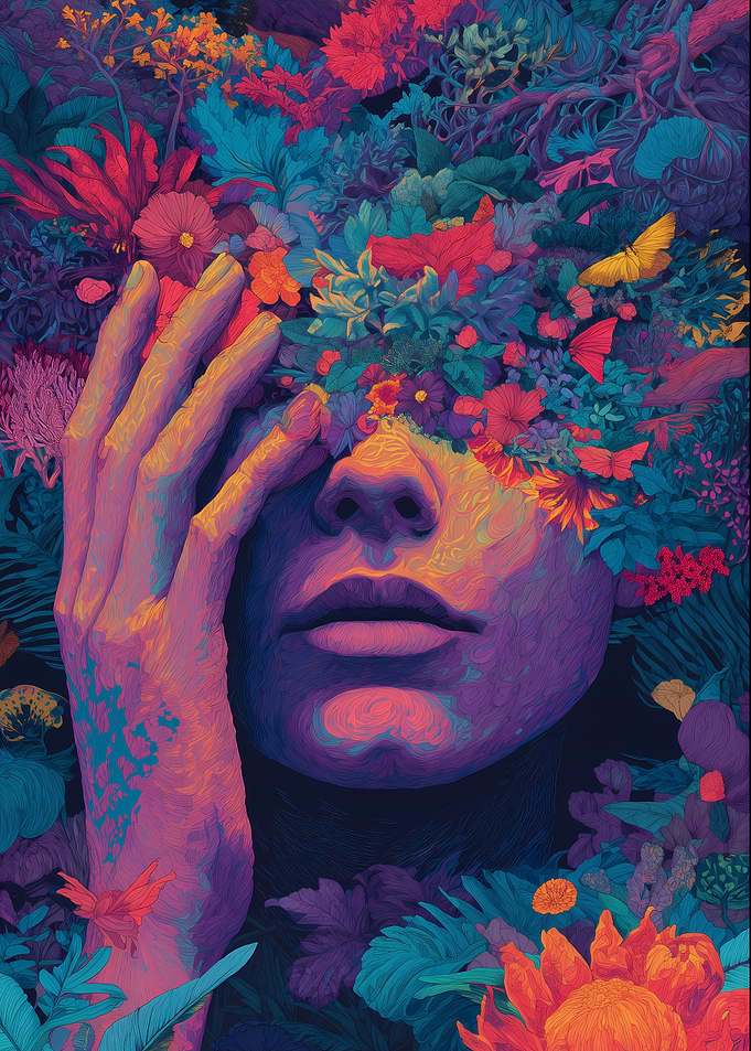 Floral Face Digital vector Art