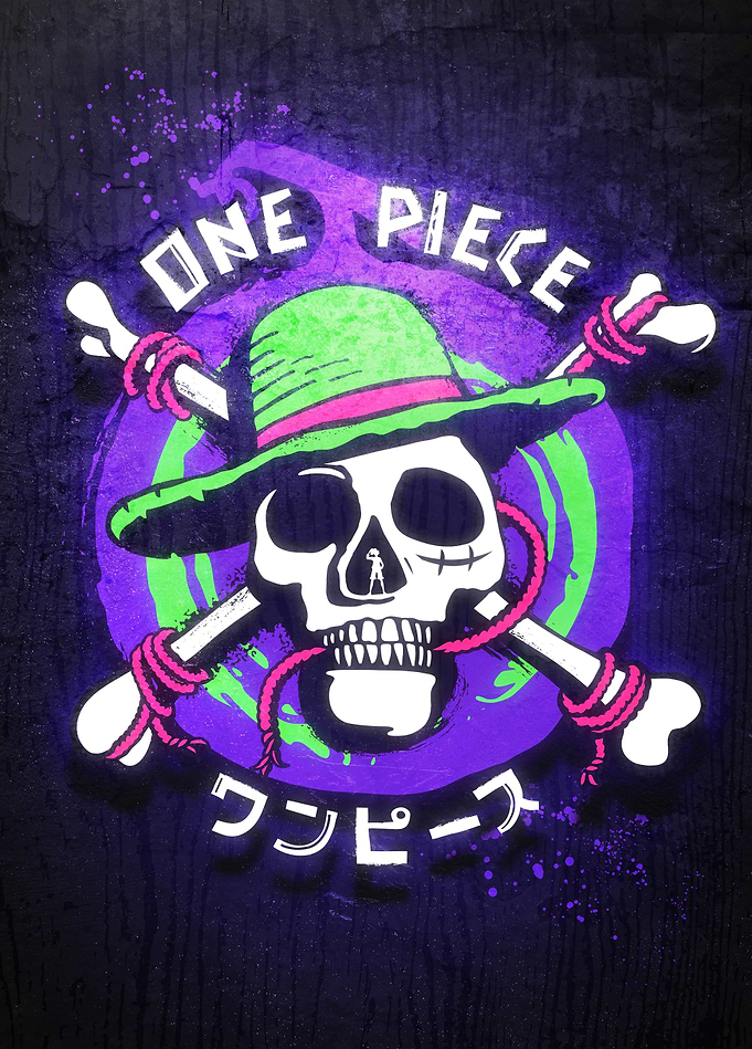 One Piece Neon Skull Jolly Roger